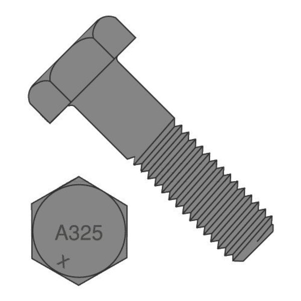 Newport Fasteners Grade A325, 7/8"-9 Structural Bolt, Plain Steel, 5 1/4 in L, 150 PK 532150-BR-150